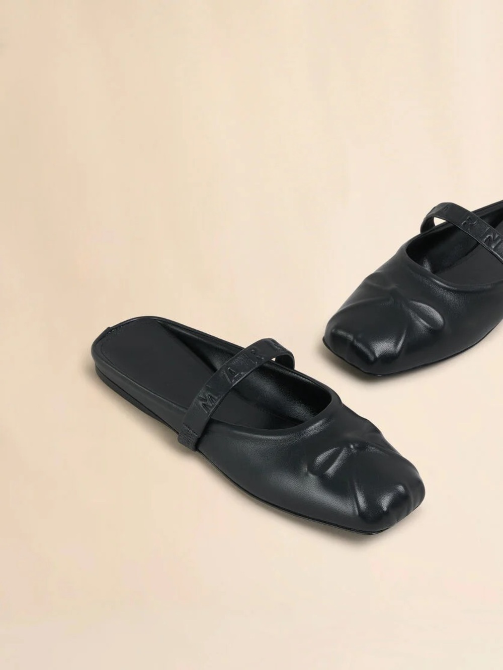 Marni Embossed ‘Little Bow’ Ballet Flat Mules